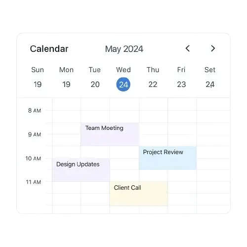 Calendar overview interface
